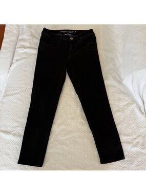 American Eagle Super Stretch HiRise Jegging Crop AEO Denim Women’s Size 4 Black